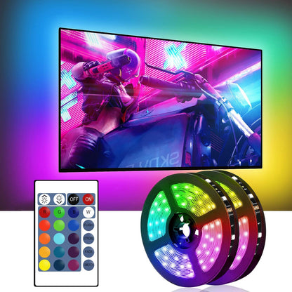 LED Strip Lights 32.8Ft, Led Strip Light for TV, Bedroom, Kitchen, Desk, Color Changing Led Strip with 24 Keys Remote