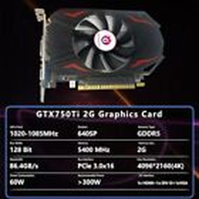 GTX 750Ti Graphics Card, 2GB GDDR5 128Bit Direct X12 640SP Gaming Video Card,