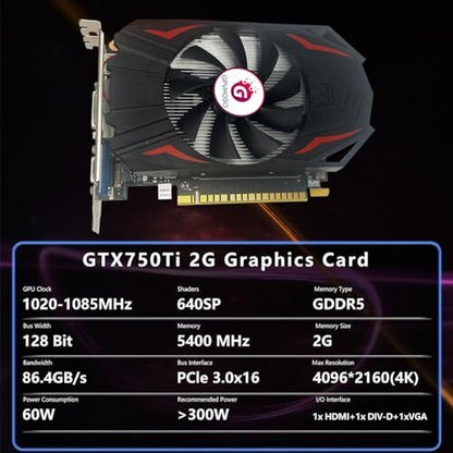 GTX 750Ti Graphics Card, 2GB GDDR5 128Bit Direct X12 640SP Gaming Video Card,