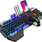 Wireless Gaming Keyboard and Mouse, RGB Backlit Rechargeable Mouse, Removable Hand Rest, Full Size