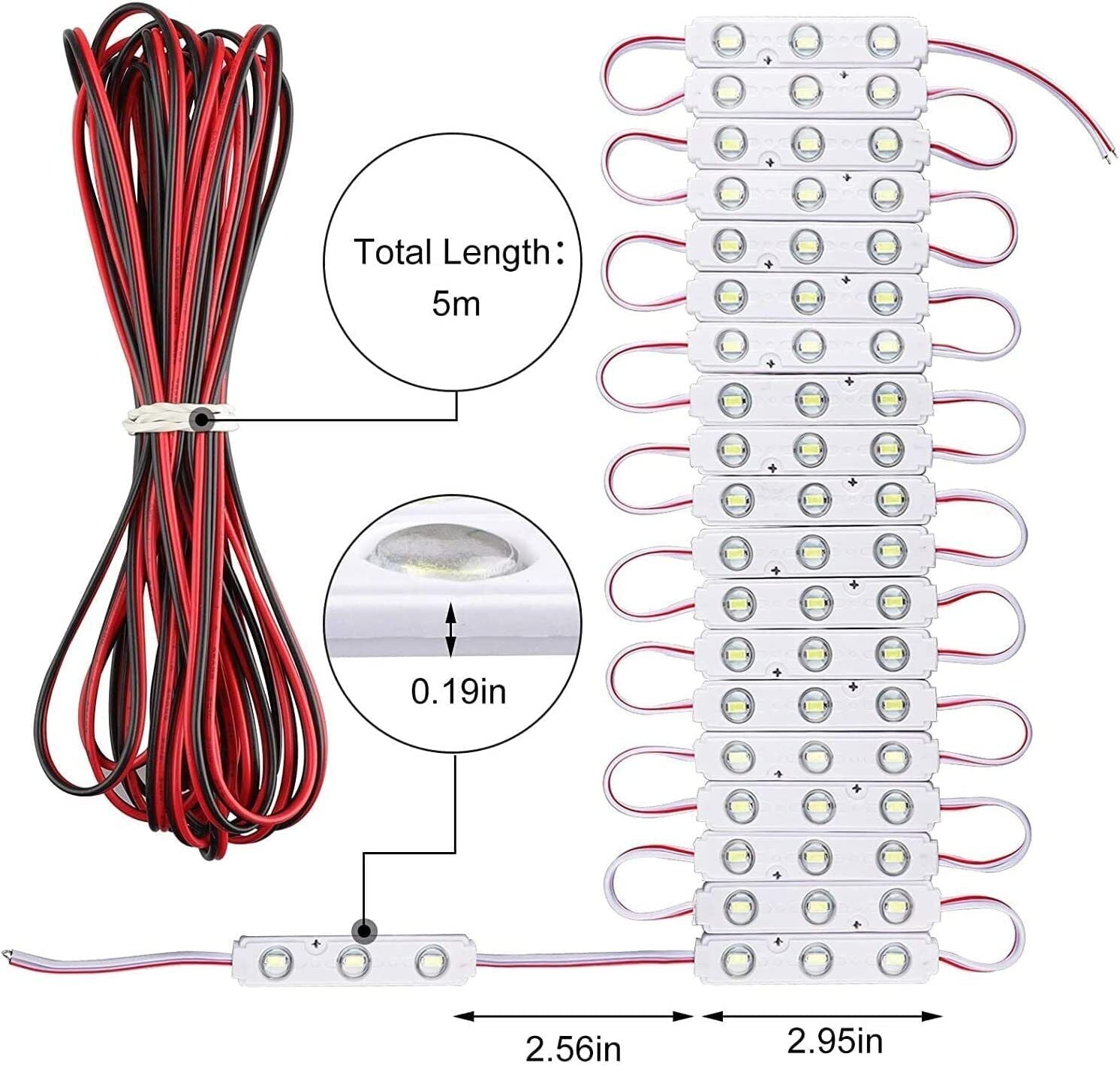 12V 60 Leds Van Kits De Luces Interiores, Luces De Techo Led Para Van Rv Blanco